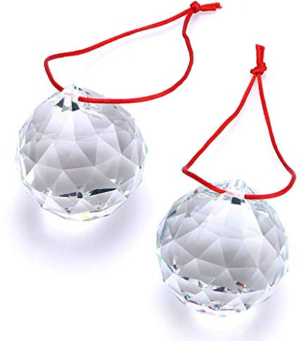 sumnacon 2 x 50 mm Kugeln Kristall Prisma Fengshui Kugel, dia-50 mm, Glück Kugel mit Schachtel für Geschenk, Dekoration usw. (Videoleuchte)