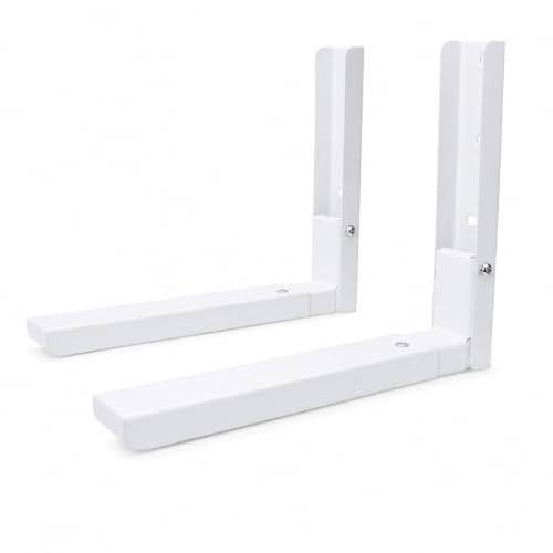 Support de four à Micro-ondes Support Mural en Acier Inoxydable Supports D'étagère Pliables Réglables pour Accessoires de Cuisine à Domicile avec vis, Charge Maximale 40 kg, Blanc 507250