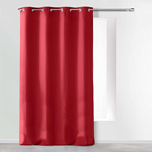 Douceur d'Intérieur 1607299 - Tenda a occhielli, Microfibra unita, Poliestere, Rosso, 280 x 140 cm