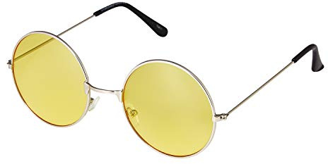 Ultra Oversized Round Retro Sunglasses UV400 - Large Circle Unisex Metal Frame with Spring Hinges, Carry Pouch & Cleaning Cloth Mens Womens Shades