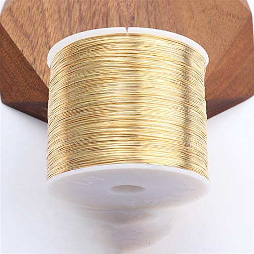 Geeyu ZHaonan-Kupferkabel Schmuckzubehör, Kupferdraht, 18 Karat vergoldet, 0,3 μm, DIY-Armband-Halskette, Schmuckherstellung, eine Rolle/Los Ersatzteile (Color : M75407)