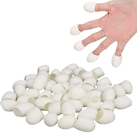 Brrnoo Capullos de Seda Natural, 50 Piezas Capullos de Gusanos de Seda, Cuidado Facial Capullos de Seda Natural Espinillas Que Eliminan Las Bolas de Gusanos de Seda Que Se Pelan