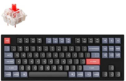 Keychron Q3 TKL 75% Custom Mechanical Keyboard, Wired RGB Backlight QMK/VIA Programmable Macro, Hot Swappable Gateron G Pro Red Switch for Mac Windows Linux (Carbon Black)