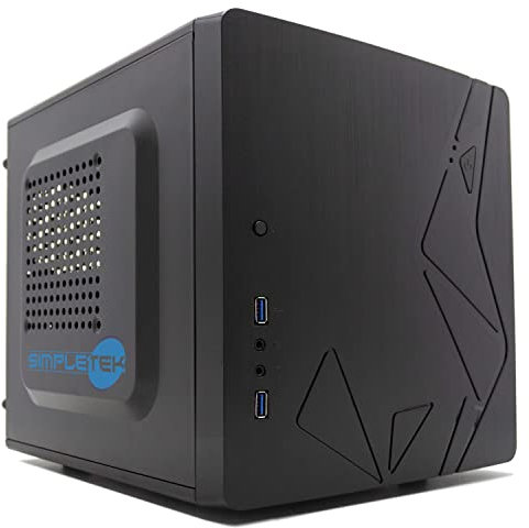 SIMPLETEK - Boîtier MINI PC Micro-ATX Mini-ITX Cube carré Cabinet Assemblé Bureau Accueil Ordinateur fixe avec ports USB 3.0 avant