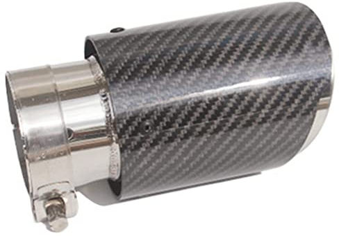 Endrohrblende Universal Straight Stainless Car Gloss Carbon Schalldämpferspitze Auspuffanlage Schalldämpfer Düse Auspuff Blende (Größe : 48MM IN 101MM Out)