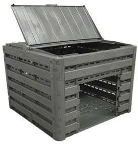 Compost'wood modular 400 L, color marrón imitación madera - Bellijardin