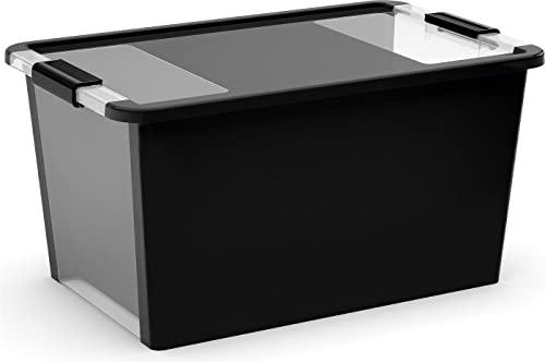 PROREGAL Mehrzweck Aufbewahrungsbehälter STORAGE mit Deckel | HxBxT 28x55x35cm | 40 Liter | Schwarz | Behälter, Box, Aufbewahrungsbehälter, Aufbewahrungsbox