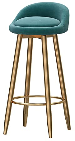 FanXus Barhocker 1er-Set mit Rückenlehne, samtgepolstert, Küchenbar-Stil, Familienstühle, Barstuhl für Frühstückstheke, Barhocker, weiche Wohnmöbel, Sitzhöhe 65 cm (grün 65 cm) Made in China