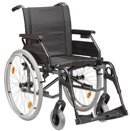 FabaCare Rollstuhl TOMTAR MR-S, Transportrollstuhl, Pflegerollstuhl, Faltrollstuhl, Transport-Rollstuhl, Transportrollstuhl, Standardrollstuhl faltbar, höhenverstellbar Klapprollstuhl Sitzbreite 51 cm
