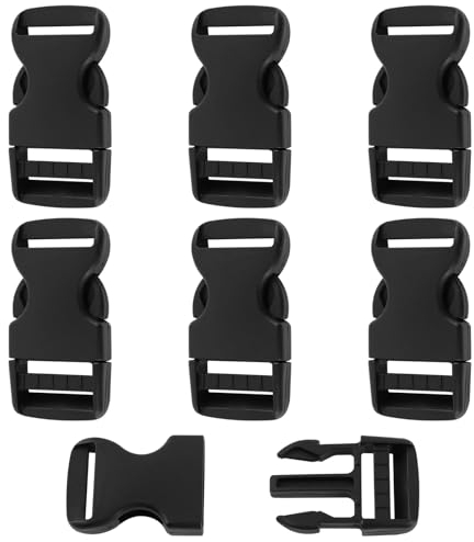 Schnallen und Verschlüsse 32mm Schnellverschluss Kunststoff Ersatzschnalle 6 Stück Steckschnalle Reparatur Rucksack Ersatz Schnalle Schwarz Klickverschlüsse für Rucksack,Gepäckgurt,Haustierhalsbänder