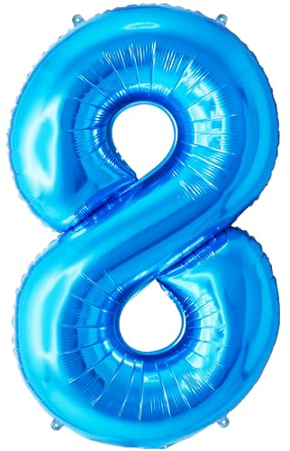 FUNFEST Zahlenballon 8 Blau 100cm