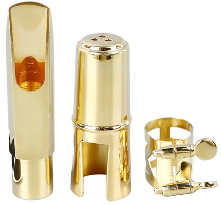 Saxophon-Mundstück-Set, 1 Saxophon-Mundstück, 1 Kappe, Set Silikondichtung (2 Stück), Mundstück-Saxophon-Zubehör Zum Üben (7C