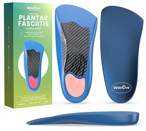 Plantar Fasciitis Fersenschalen-Welnove Arch Support Anti-Rutsch Einsätze für Fuß Ferse Schmerzlinderung, Ferse Einlegesohlen Orthopädisch für flache Füße, Ferse Spur und Achillessehne, Frauen 36,5-41