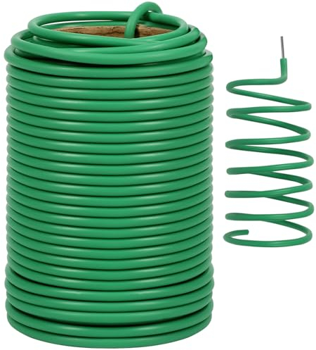 Tenn Well 3,5 mm Grün Gartendraht, 20M weiche Pflanzendraht für die Gartenarbeit Kletterpflanzen, Weinreben, Sträucher und Blumen
