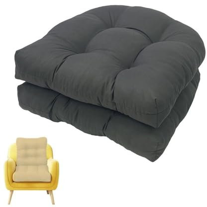 GYYFQH Stuhlkissen 2er Set, Sessel Kissen Zurück Sitzkissen Pad 48x48 cm, Sitzpolster Für Outdoor Geeignet, Outdoor Gartenstuhlkissen，Gartenstuhlkissen, Terrassensofakissen(A,Waterproof Type)