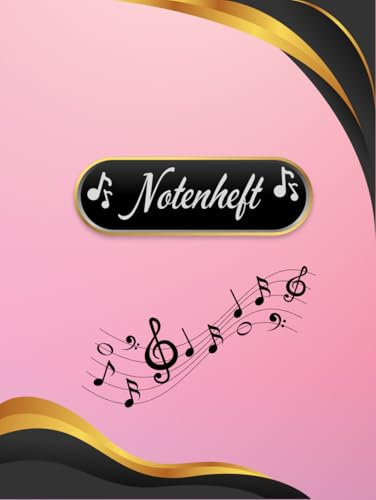 Notenheft Klavier Notenbuch Keyboard Musikunterricht Akkordeon Notenlinienheft Große Lineatur Klavierunterricht Anfänger Piano Orgelbuch DIN A4 ... Notensysteme Musiker Celesta B02B