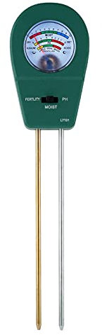 Misuratore di umidità, Tester del suolo del metro di pH del terreno 3-in-1 con strumento di giardinaggio del ph meter di fertilità dell'umidità for il prato agricola esterno, Misuratore di umidità de