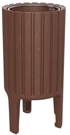 Grupo Mohedano Papelera EcoCity, Polietileno Alta Densidad, Marrón, con Aro Sujeta Bolsas Inoxidable, Material Reciclado, Tratamiento UV. Cero Mantenimiento