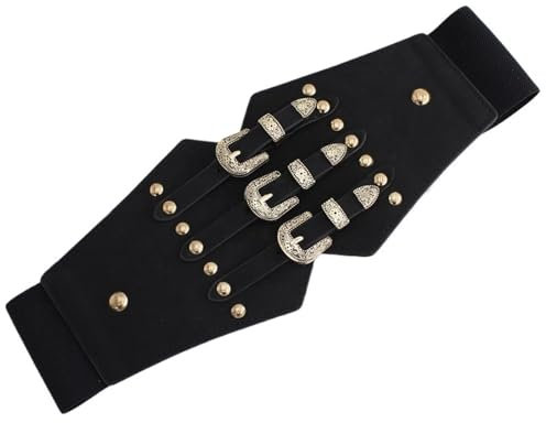 YDYAENIO Frauen Korsett Kummerbund Elastische Taille Kostüm Gürtel Kleid Jeans Mantel Hemd Kleidung Bekleidung Zubehör Kummerbunds für Kleider und Blusen(Gold)