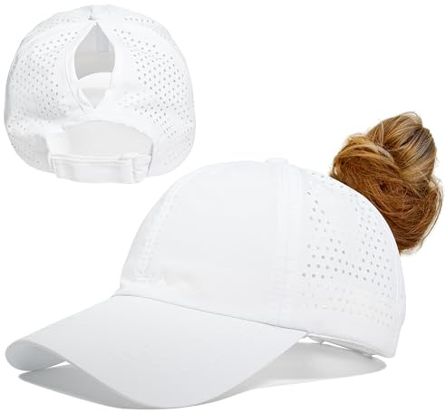Gisdanchz Cappello Donna Coda di Cavallo Verticale con Visiera | Regolabile Leggero Traspirante | Perforato Cappellino Donna Estivo per Corsa Golf Altro Ancora