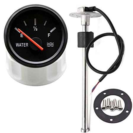 Medidor de nivel de combustible de 52 mm, indicador de nivel de combustible para coche, indicador de tanque de aceite con retroiluminación roja para sensor de nivel de combustible de 150/200/250/275