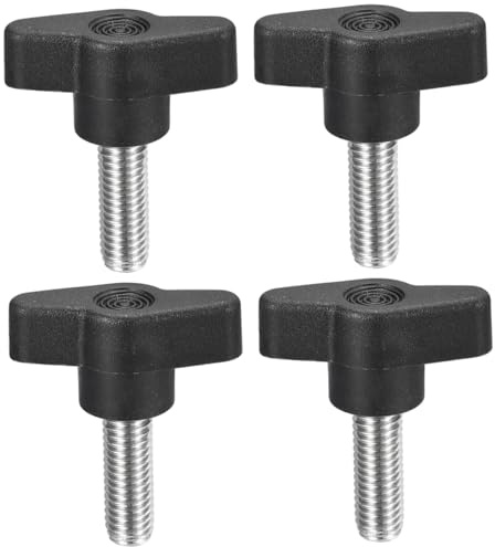 Lot de 4 vis moletées M8 x 25 mm en acier avec poignée en plastique pour serrer à la main les boutons de fixation