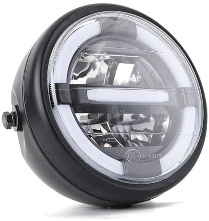 Proiettore Per Fari A LED Per Moto Da 7 Pollici, Gruppo Ottico Hi/Lo, Per Bobber Anteriore Faro(Style 1)