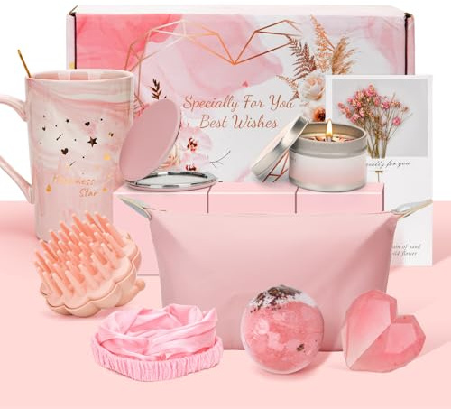 MOWETOO presenter till kvinnor, present mugg till mors dag, rosa keramikmugg i presentset