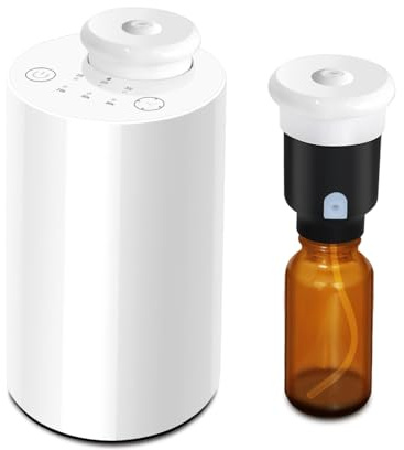 Waterless Essential Oil Diffuser, Aromatherapy Diffuser, Car Air Fresheners, USB Operated Portable Scent Air Machine, 1/2/3H/Continous Mode, 3 Mist Level Nebulizing Diffuser for Home Car