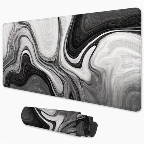Alfombrilla Ratón Negro Mouse Pad 600x400 mm, Grande Alfombrilla Gaming Abstracto con Superficie Especial Que Mejora la Velocidad y la precisión, Mousepad Impermeable para Gamers, PC y Portátil 3Y-664