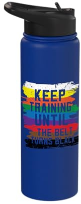 Black Belt Martial Art Training Karate Tae Kwon Do Kick Stainless Steel Insulated Water Bottle