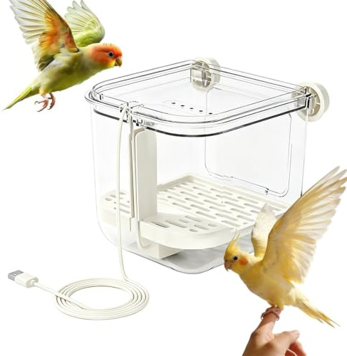 Genérico Ducha Pájaro Baño Automático Circulante para Ninfas | Fuente de Ducha para Aves Pequeñas Para Padres de Mascotas, Amantes de Animales, Entrenadores, Guacamayos, Conuros,