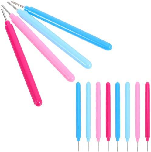 MAGICLULU 12 Piezas Bolígrafo de Quilling Ranurado para Manualidades Plástico y Acero Inoxidable, Herramienta Precisa para Enrollar Papel en Proyectos DIY y Clases de Quilling