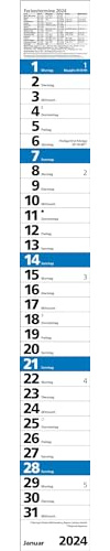 Streifenplaner Praktika Blau 2024: Streifenkalender mit Datumsschieber, Ferienterminen und Spiralbindung I schmal im Format: 11,4 x 89 cm