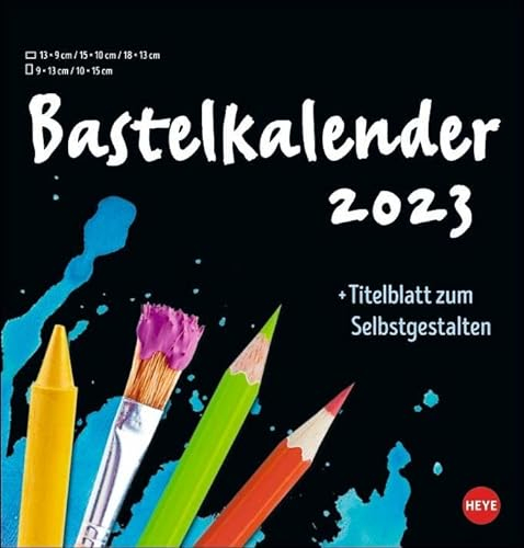 Bastelkalender 2023 schwarz mittel. Blanko-Kalender zum Basteln mit extra Titelblatt für eine persönliche Gestaltung. Foto- und Bastelkalender 2023. Format 5x8 cm