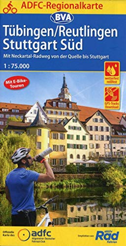 ADFC-Regionalkarte Tübingen/Reutlingen Stuttgart Süd, 1:75.000, mit Tagestourenvorschlägen, reiß- und wetterfest, E-Bike-geeignet, GPS-Tracks ... bis Stuttgart (ADFC-Regionalkarte 1:75000)