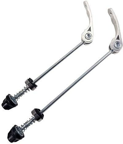 DEER U Road Mountain Bicycle MTB Wheel Hub Front and Rear Skewers Quick Release Clip Bolt Lever Axle QR 145/180 mm, a Pair (Silver)