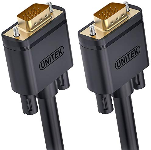 Unitek VGA 3m Kabel, 1080P VGA/SVGA Video Monitor coaxial Verlängerungskabel HD mit 2 ferritfilter/vergoldeten Kontakte/15-polig HD Stecker, kompatibel für Projektoren, Hdtvs, Displays Y-C504G