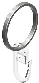 INTERDECO Gardinenstangen Gardinenringe, aus Edelstahl, Flachringe mit Faltenhaken für Vorhangstangen 20 mm, Ringe in 32 x 28 mm, Typ 1120503, 10 Stück