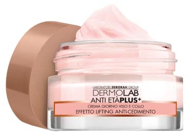 Dermolab - Crema Viso e Collo Giorno Antiage Plus, per Pelli Mature 60+, con Acido Ialuronico, Effetto Lifting Rassodante, Leviga le Rughe, Dermatologicamente Testato, SPF 20, 50 ml