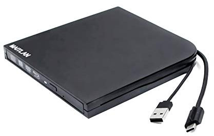 Ultra Slim USB-C 2-in-1 External 3D Blu-ray Movies Disc Player, for Dell Alienware 15 13 R3 R4 R2 13.3 15.6 Inch VR Ready Gaming Laptop, Dual Layer 6X BD-RE DVD+-R DL Burner, Portable Optical Drive