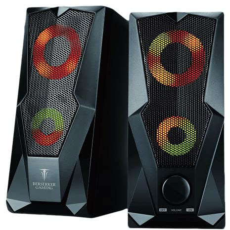 Berserker Gaming – Brokk 816118 – Haut-parleurs 2.0 Lumineux, Technologie LED RGB - Noir