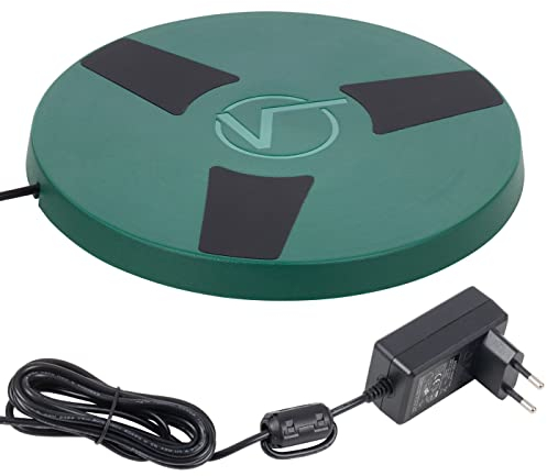 VOSS.farming Heizplatte für Geflügeltränke Ø 20cm 22W, Tränkenwärmer, Heizung für Hühnertränke, Tränkenheizung mit Überhitzungsschutz, inkl. Netzteil