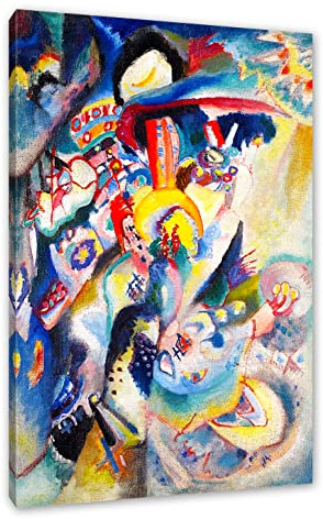 Pixxprint Wassily Kandinsky - Moskau II, Weiß, Größe: 80x60cm, Leinwandbild, fertig gespannt, Wandbild, Dekoration, Kunstdruck, kein Poster