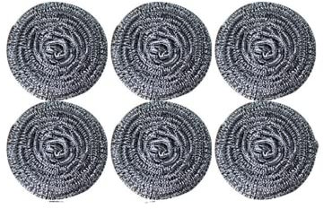 Spugna in lana di acciaio inossidabile, 6 spugne abrasive in acciaio inox, spugne abrasive in metallo, facili da pulire per una pulizia dura della cucina.
