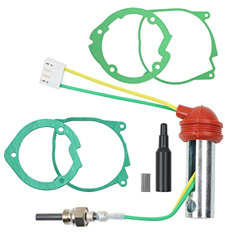 MaxEarn 7Pcs 12V 2KW 5KW 8 KW Auxiliary Heater Ceramic Glow Plug Set, Air Diesel Parking Heater Repair Kit with Pin Glow Plugs + 4 Gaskets + Filter, for Webasto Eberspacher Car Truck Boat Heater