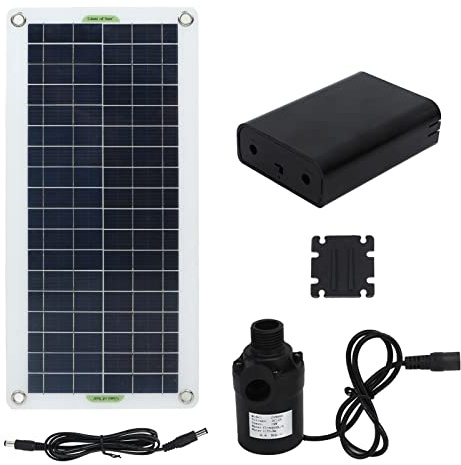 Kit de Bomba de Fuente Solar de 30 W, Bomba de Agua de Panel de Silicio Policristalino 800 L por Hora para Camping de Invernadero de RV
