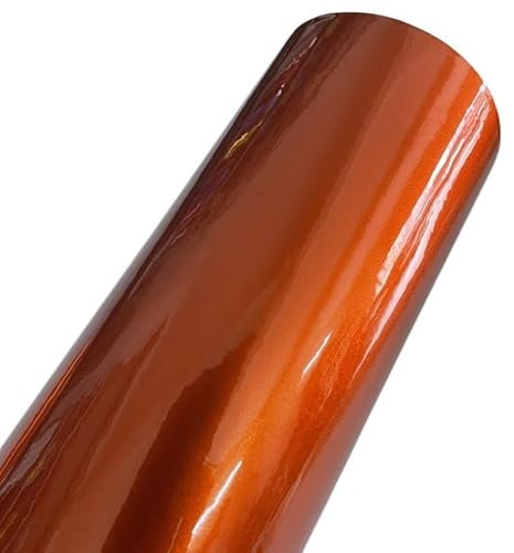 Autofolie Orange gebürstet, matt, metallisch, glänzend, verspiegelt, Chrom, Vinylfolie, Selbstklebender Aufkleber, Aufkleber, Motorrad, Roller, Autoverpackung Auto Folie (Color : Gloss Metallic, Siz