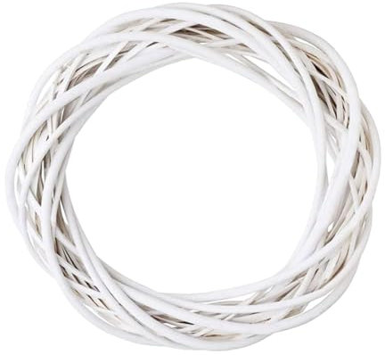 Grapevine Wreath Frame for Crafts Natural Rattan Base Form Farmhouse Garland Making Supplies for Spring Summer Fall Winter Christmas Wreaths Decorations for Front Door (White, 12 inch / 30cm)