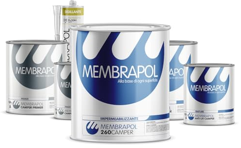 MEMBRAPOL KIT IMPERMEABILIZZANTE CAMPER DOCCIA SIGILLANTE PU30H BIANCO PURO